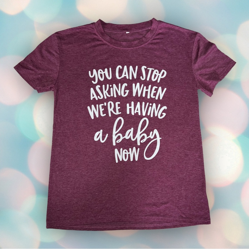 Women’s Funny Pregnancy Annoucement Maternity Tee Shirt Top Size S